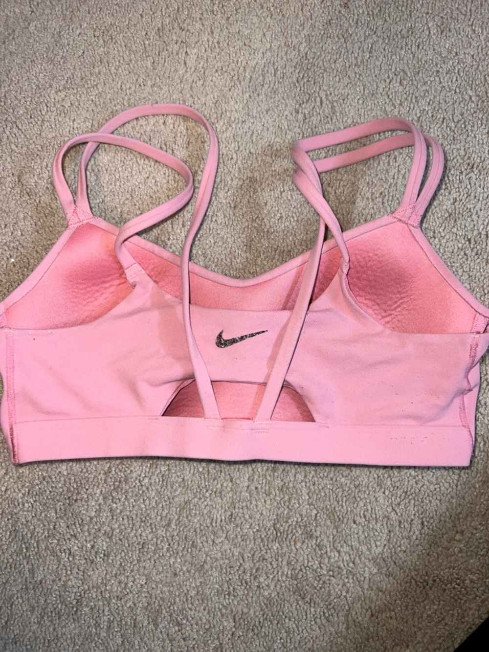 Nike Light Pink Strappy Cutout Sports Bra